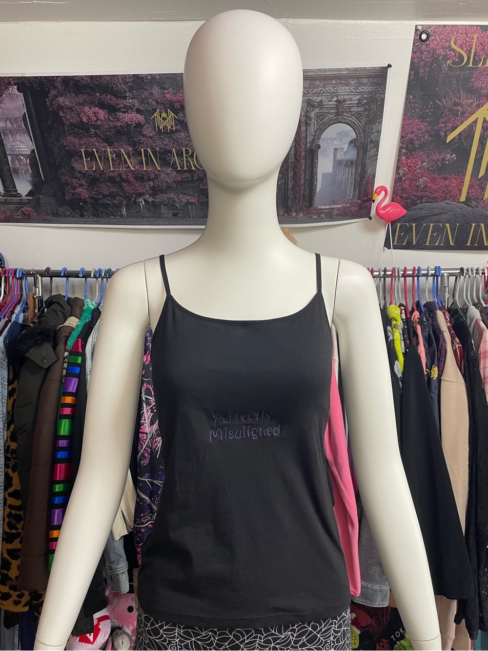 No Boundaries Embroidered Sleep Token Inspired Camisole Size Small Misaligned